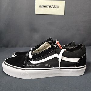 VANS Old Skool Black White Low Suede Cancas Unisex Shoes Size Men 8.5 Womens 10